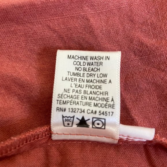 Cloth & Stone Anthropologie Orange Button Up Shirt with Fringe - Picture 6 of 6